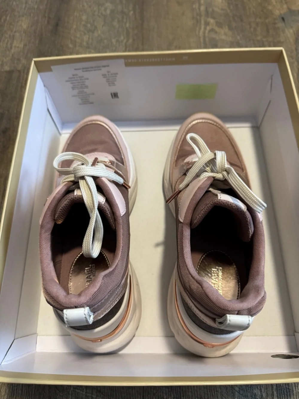Michael Kors Rose Pink and Blush Platform Lace-Up Sneakers - Picture 12 of 15